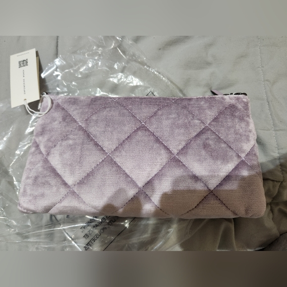Tory Burch Willa Zip Shoulder Quilted Handbag In Lilac And Gunmetal Nwt - Picture 6 of 16